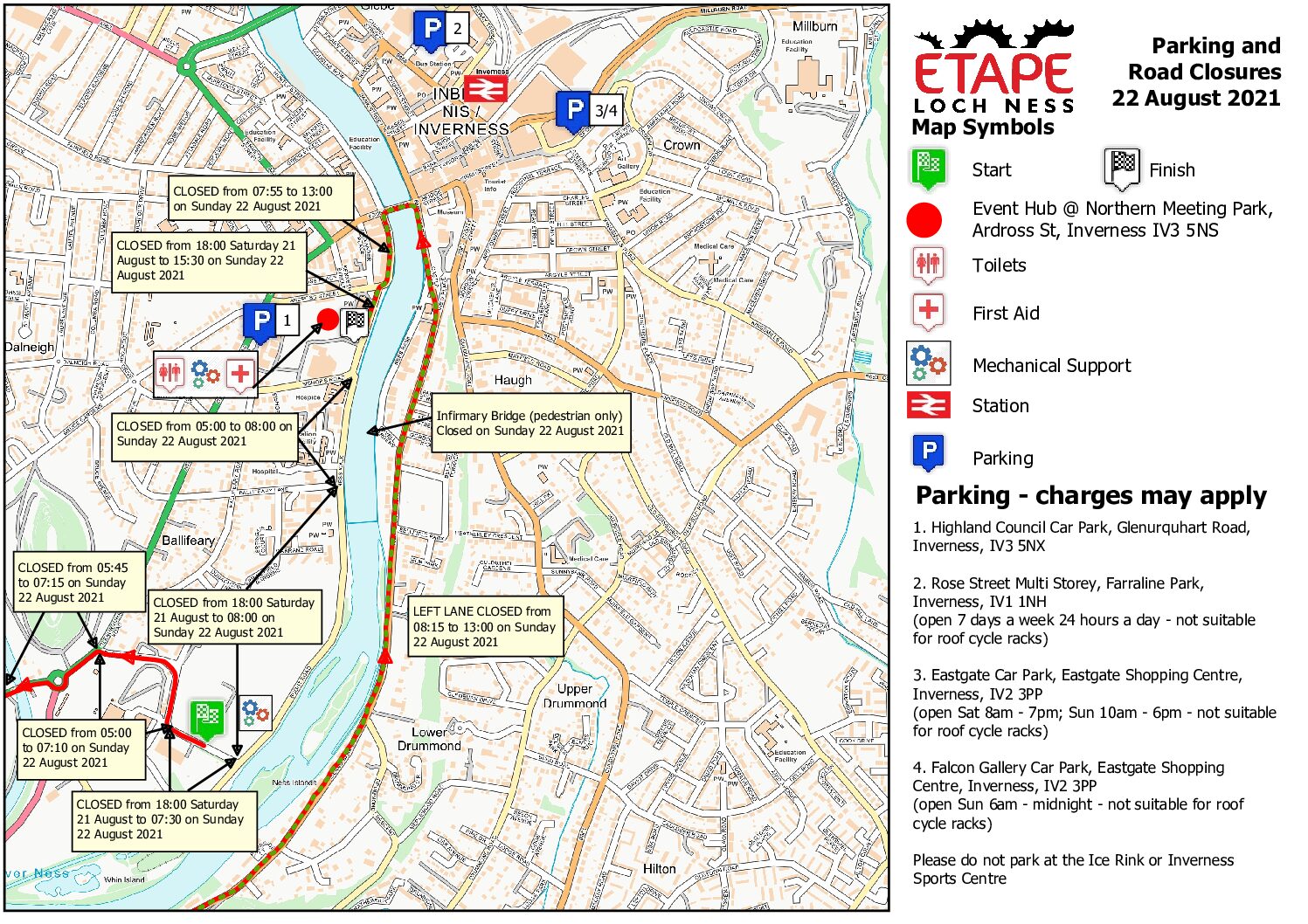Etape Loch Ness Parking map